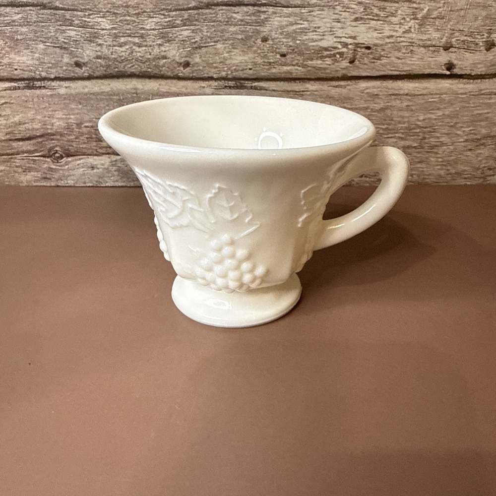 Vintage Colony Harvest White Milk Glass Footed Snack Cup 2 7/8"